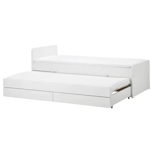 Cama Blanca con Cama Extraíble y Gavetas Twin – Deco Express PTY