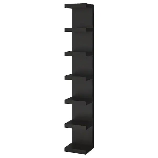 Deco 79 Estante de pared de madera con 5 estantes, 30 x 7 x 26 pulgadas,  color negro