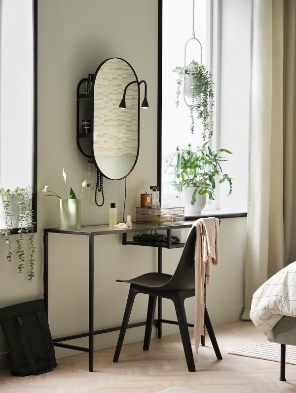 VITTSJO Escritorio de Vidrio Templado Oscuro - Imagen 2