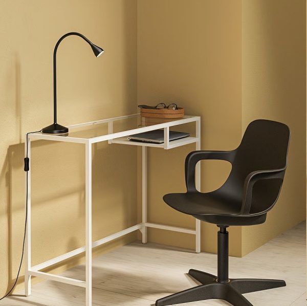 VITTSJO Escritorio de Vidrio Templado Blanco - Imagen 2