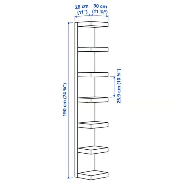LACK Estantería De Pared Negro-Marrón - Imagen 4