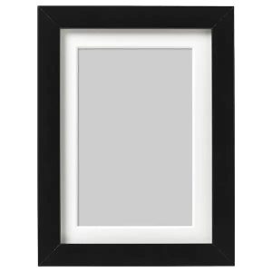 F FEEBY WALL DECOR Cuadro Marco negro Abstracto Lista para colgar Piña Gris  60x40 cm