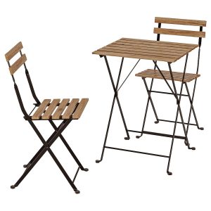 TARNO Mesa y 2 Sillas de Madera Exterior