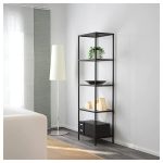 VITTSJÖ estantería, negro-marrón/vidrio, 100x175 cm - IKEA