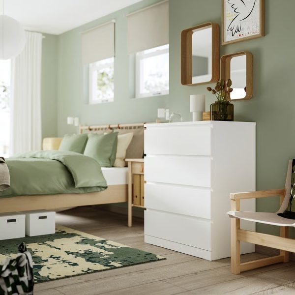 MALM Gavetero Blanco de 4 gavetas - Imagen 2