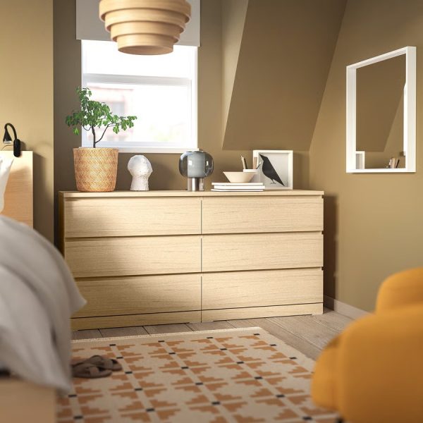 MALM Gavetero Natural de 6 Gavetas - Imagen 2