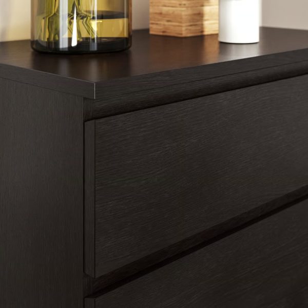 MALM Gavetero Negro Marrón de 3 Gavetas-ARMADO - Imagen 3