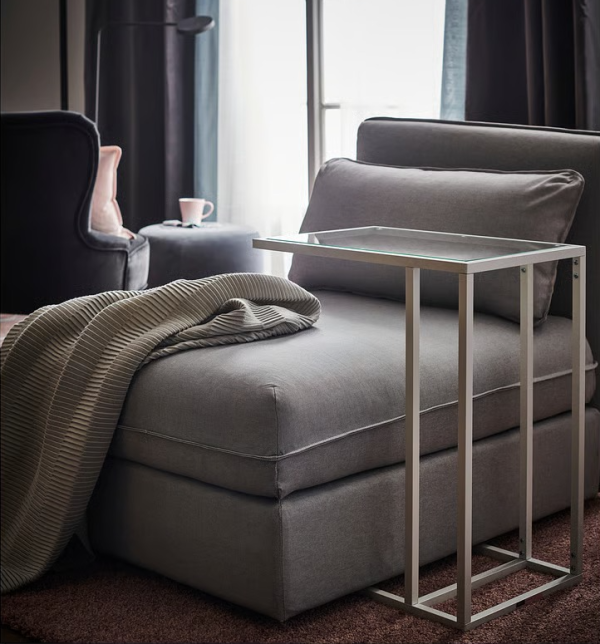 VITTSJO Mesita Portátil Blanca con Vidrio - Imagen 3