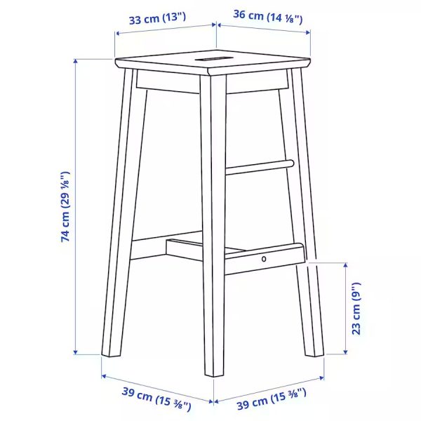 NILSOLLE Stool de Madera Armada - Imagen 6