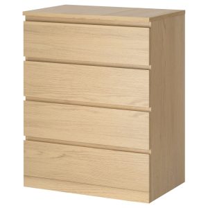 MALM Gavetero Natural de 4 Gavetas