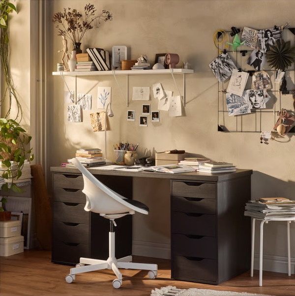 LAGKAPTEN Sobre Negro-Marrón Para Escritorio 140 CM - Imagen 2