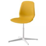 LEIFARNE Silla Giratoria: Base Blanca-Asiento Amarillo