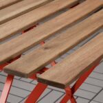 TARNO Mesa y 2 Sillas de Madera Exterior Roja - Imagen 5