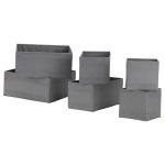 SKUBB Cajas Juego de 6 Gris para Gavetero