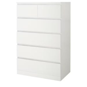MALM Gavetero Blanco con 6 gavetas