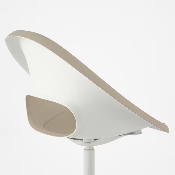 ELDBERGET-BLYSKAR Silla Giratoria: Base Blanca-Asiento beige- ARMADA - Imagen 2