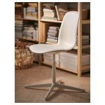 LEIFARNE Silla Giratoria: Base Blanca-Asiento Blanco ARMADA - Imagen 2