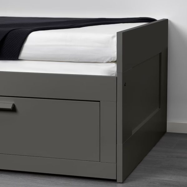 BRIMNES Daybed Cama Extendible GRIS con Gavetas (No incluye colchon), - Imagen 3