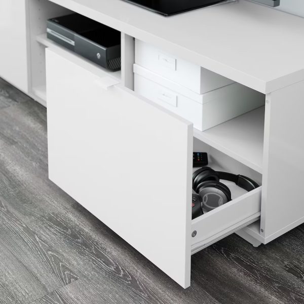 BYAS Mueble TV Blanco Brillante - Imagen 3