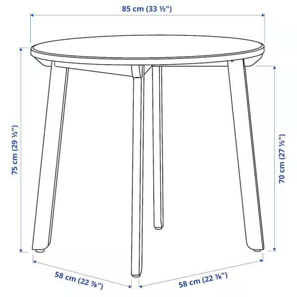 GAMLARED Mesa Redonda Natural y Negra ARMADO - Imagen 5