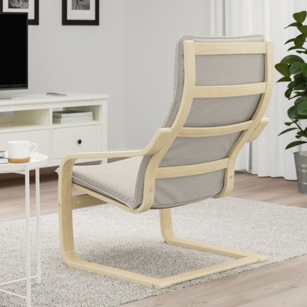 POANG Silla Base Natural Cojin Beige - Imagen 2