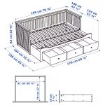 HEMNES Daybed Cama Extendible Gris con Gavetas (No incluye colchón) - Imagen 6
