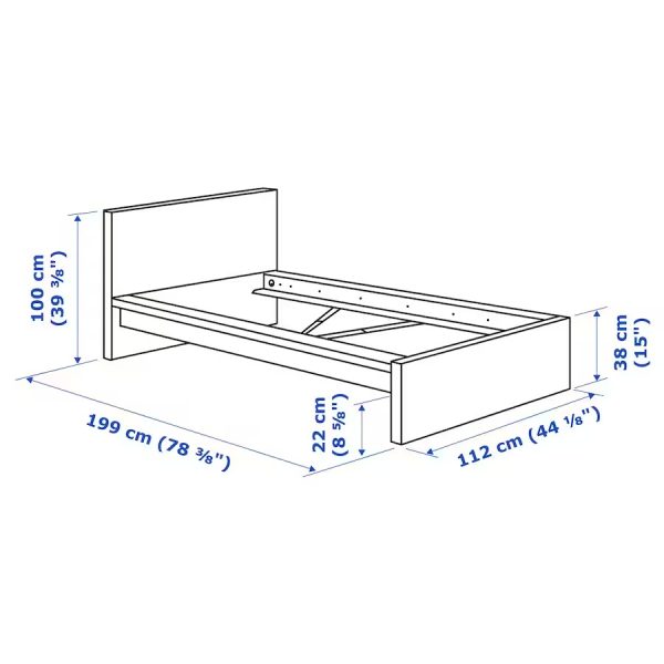 MALM Cama Blanca Twin (No incluye colchon) - Imagen 8