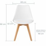 Silla Blanca con Base de Madera - Imagen 4