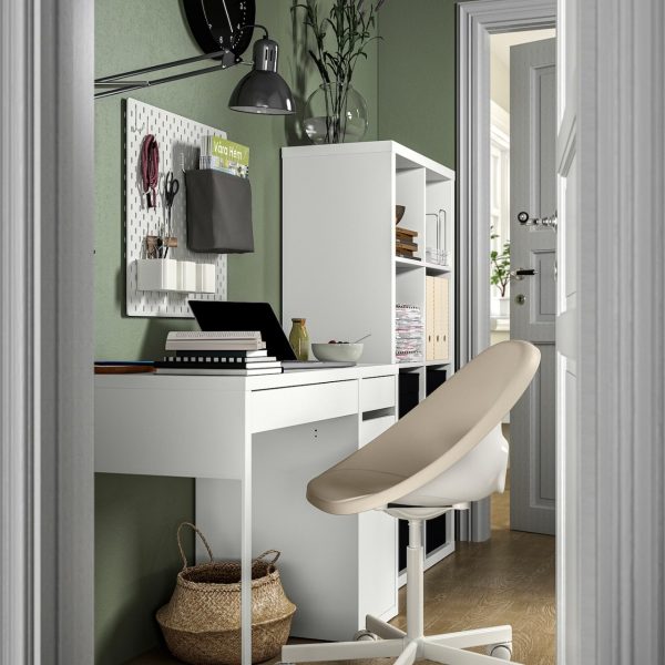 ELDBERGET-MALSKAR Silla Giratoria Beige con Blanco-ARMADA. - Imagen 3