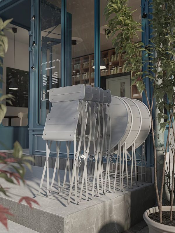 SUNDSO Terraza Mesa y dos Sillas de Metal para Exterior Gris - Imagen 4