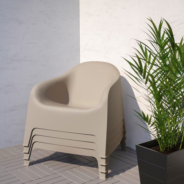 SKARPO Silla Plastica de Exterior Beige- ARMADA - Imagen 4