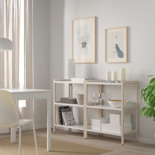 EKENABBEN Estante Blanco con Natural Armado - Imagen 5