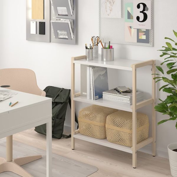 EKENABBEN Estante Blanco con Natural Armado - Imagen 6