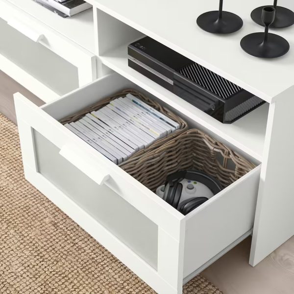 BRIMNES Mueble TV Blanco Grande ARMADO - Imagen 5