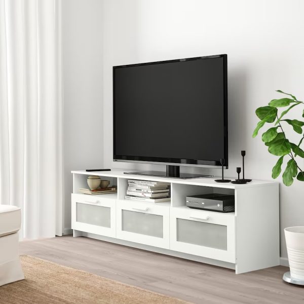 BRIMNES Mueble TV Blanco Grande ARMADO - Imagen 2