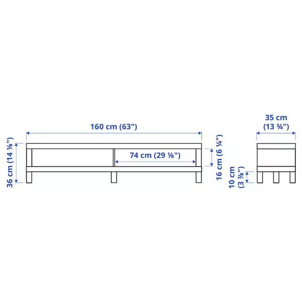 LACK Mueble de TV Black-Brown Armado - Imagen 5