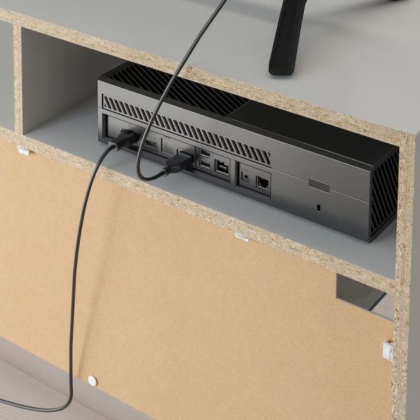 SPIKSMED Mueble de TV Gris ARMADO - Imagen 5
