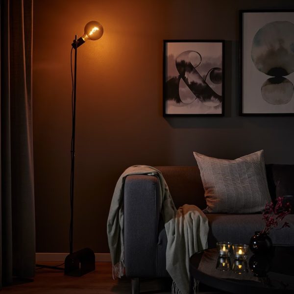 HARSLINGA, Lámpara de pie, Negro-ARMADA - Imagen 3