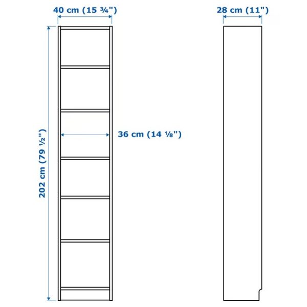 BILLY Librero Blanco Delgado Con Puerta - Imagen 4
