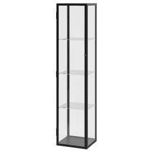 BLÅLIDEN Estantería Negra de Vidrio ARMADA