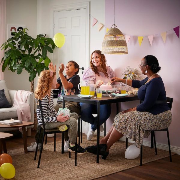 SANDSBERG Mesa Rectangular y 4 sillas  Negra - Imagen 8