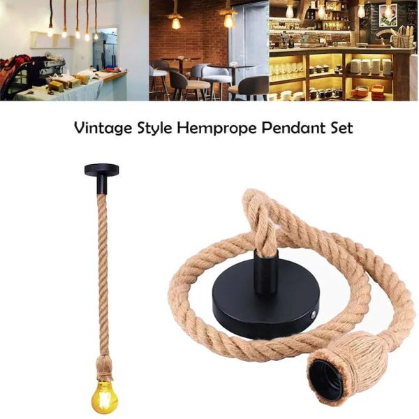 Lámpara de Techo Colgante de soga - Imagen 2