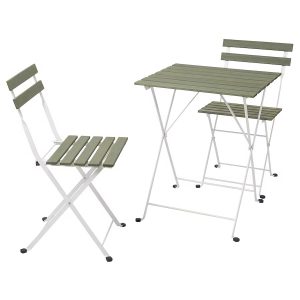 TARNO Mesa y 2 Sillas de Madera Verde