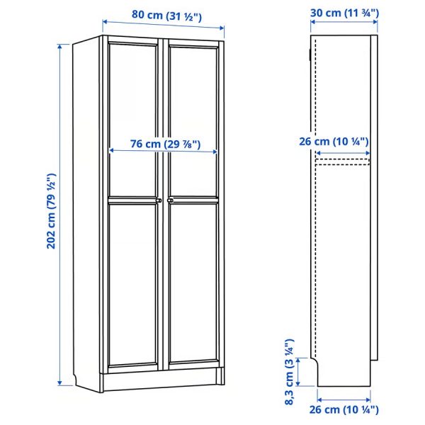 BILLY Librero Blanco con Puerta Malla Bamboo - Imagen 4