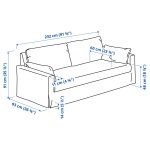 HYLTARP Sofá Blanco de Tres Puestos Desenfundable - Imagen 4