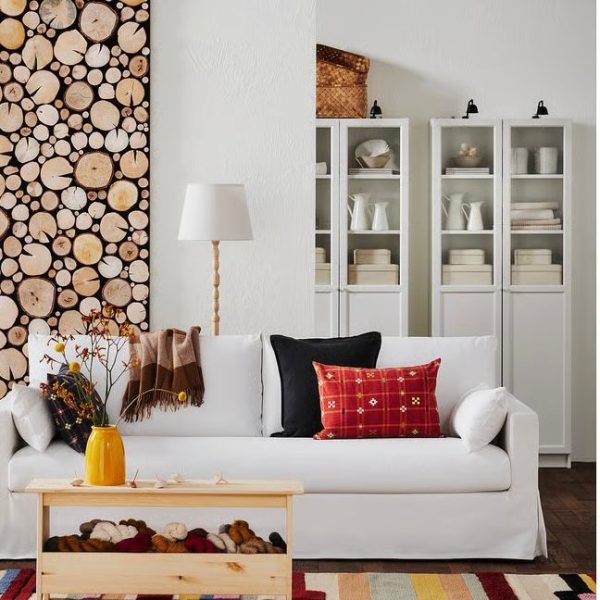 HYLTARP Sofá Blanco de Tres Puestos Desenfundable - Imagen 2