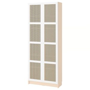 BILLY Librero Blanco con Puerta Malla Bamboo