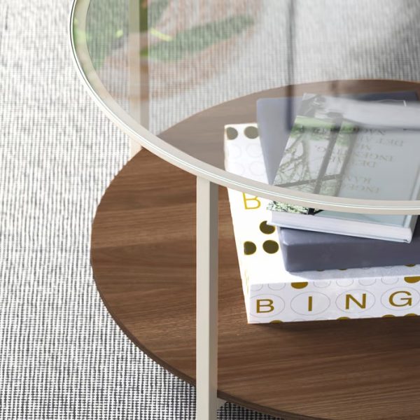 VITTSJO Mesita de Centro de Acero en Color Beige - Imagen 3