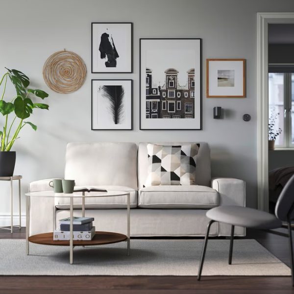 VITTSJO Mesita de Centro de Acero en Color Beige - Imagen 2