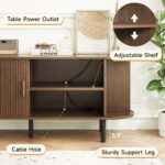 Mueble de TV Moderno de Madera Jalonda con Almacenamiento y Estantes - Imagen 4